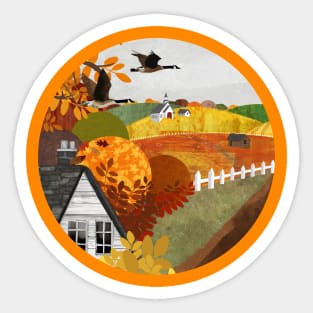 Autumn Village Sticker